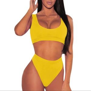 Yellow High Waisted Bikini